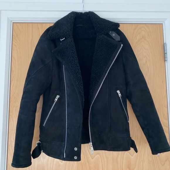 AllSaints Men's Shearling Jacket - Picture 2 of 8